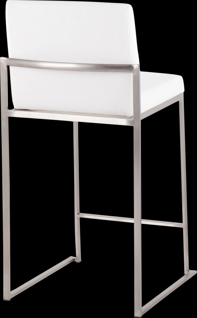 Nowotny White Silver Velvet Counter Height Stool Set of 2 - Thumbnail - Image 4