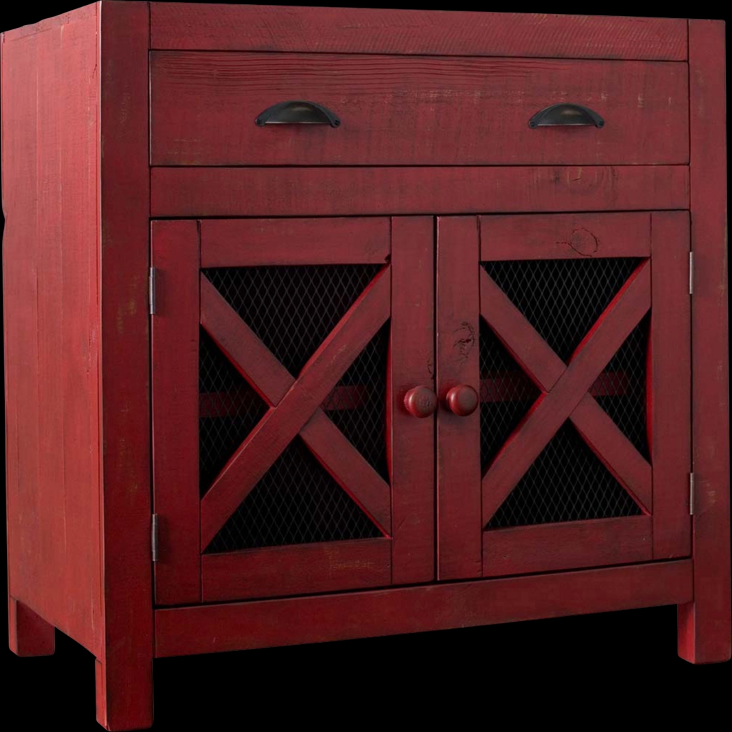 Noxubee Red Accent Cabinet - Thumbnail - Image 1