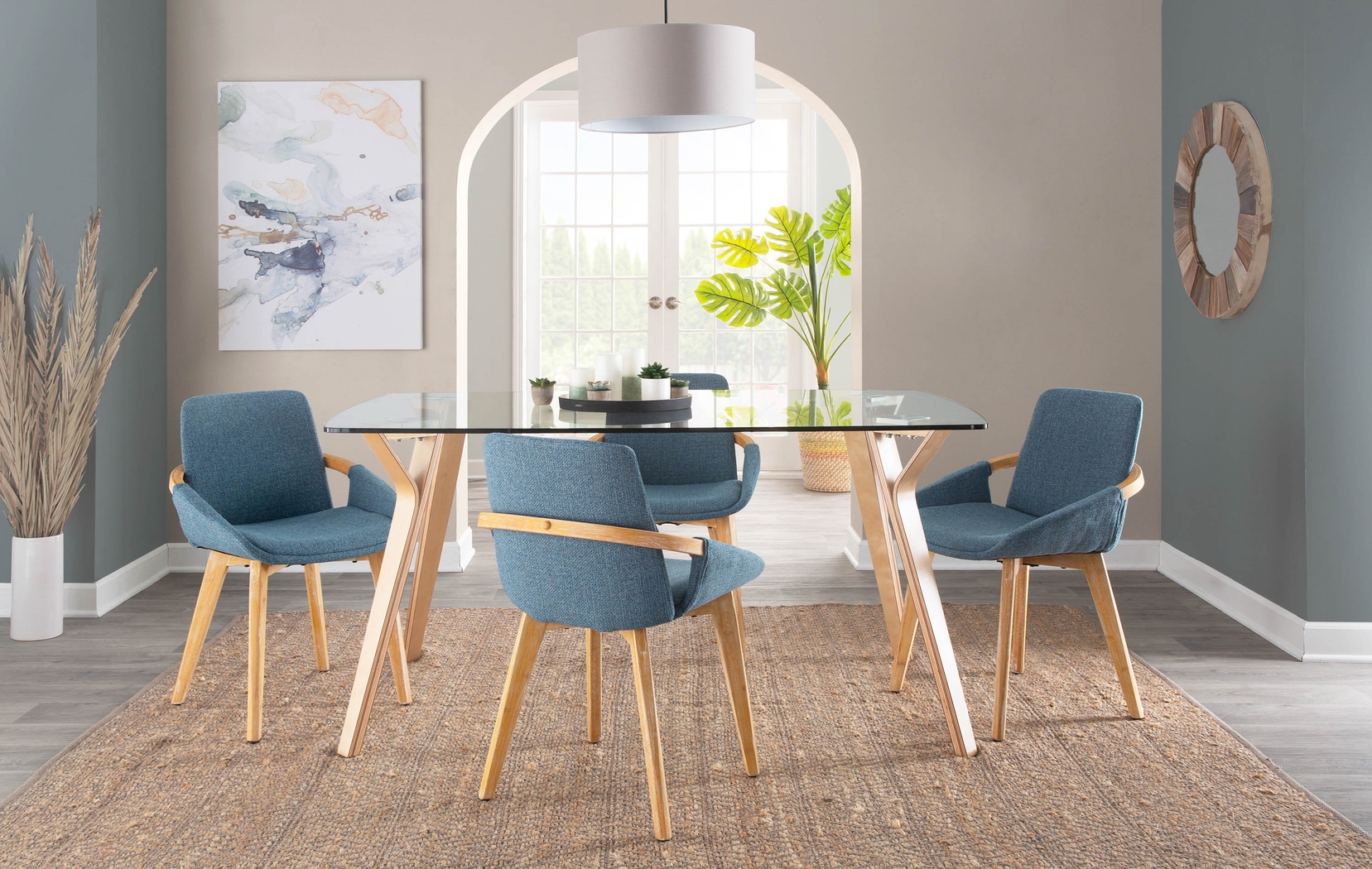 Nuckols Blue Arm Chair - Thumbnail - Image 7