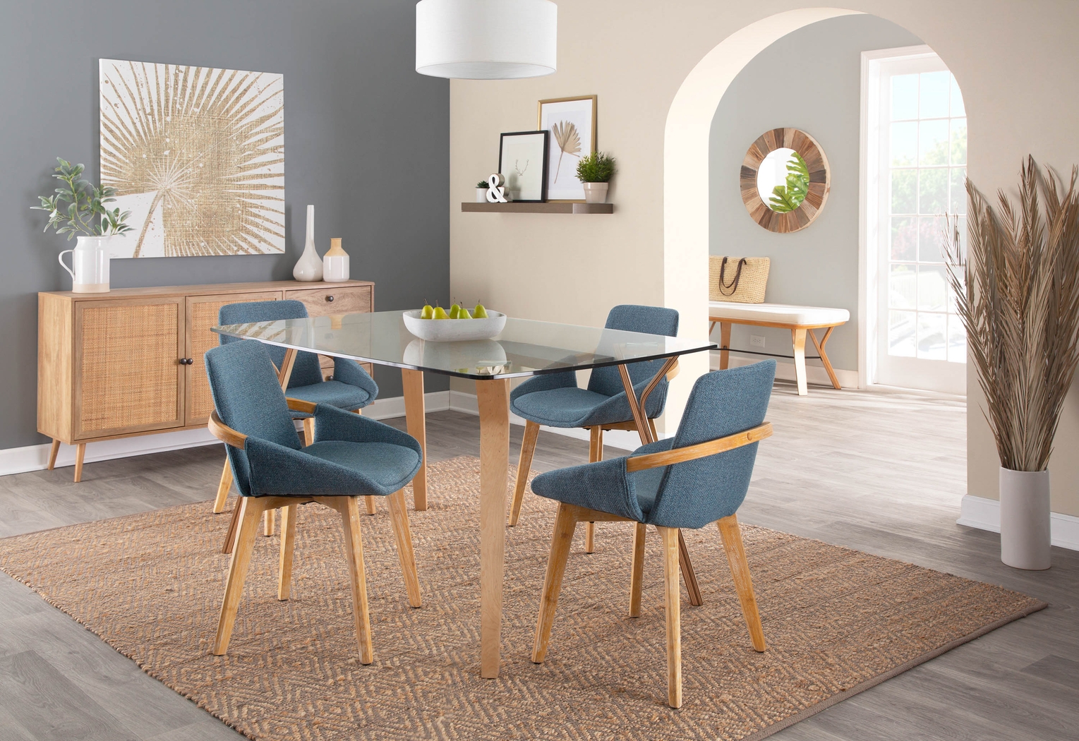 Nuckols Blue Arm Chair - Thumbnail - Image 8