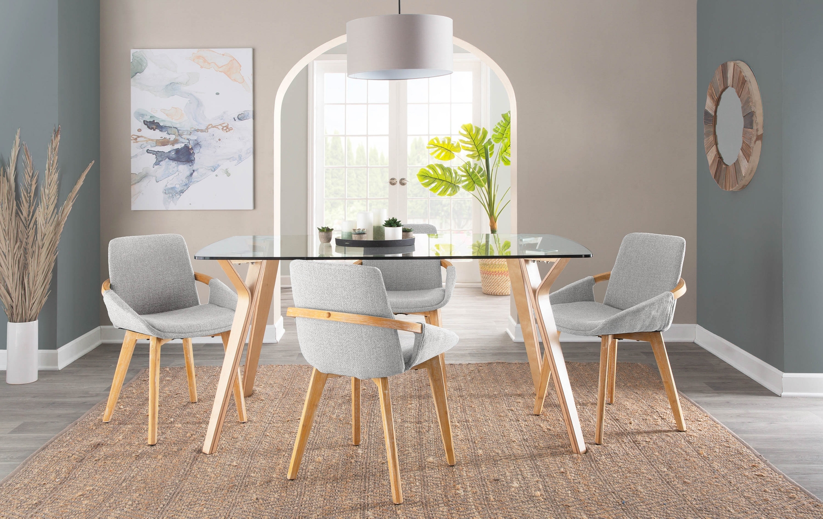 Nuckols Light Gray Arm Chair - Thumbnail - Image 8