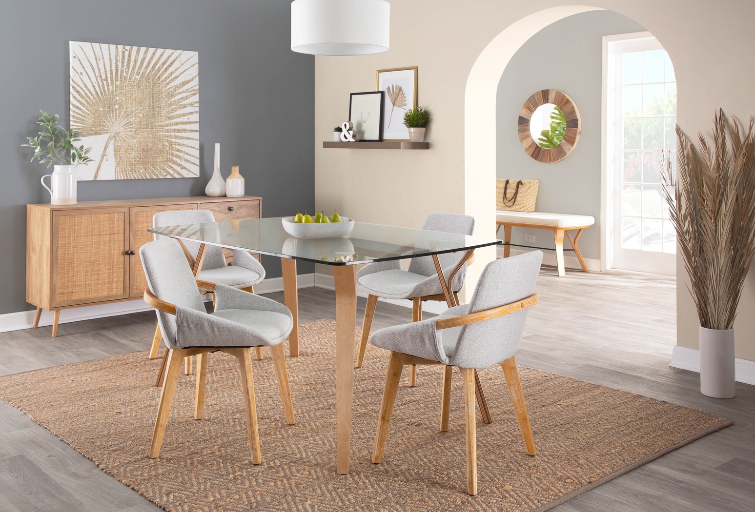 Nuckols Light Gray Arm Chair - Thumbnail - Image 9