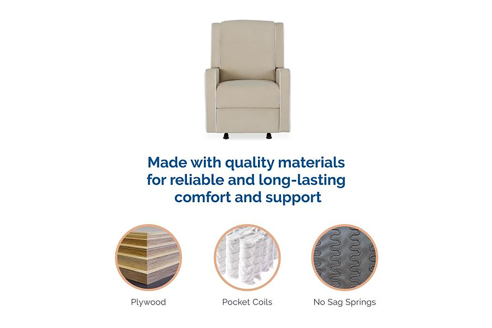 Nursery Ailla Beige Glider Recliner - Thumbnail - Image 6