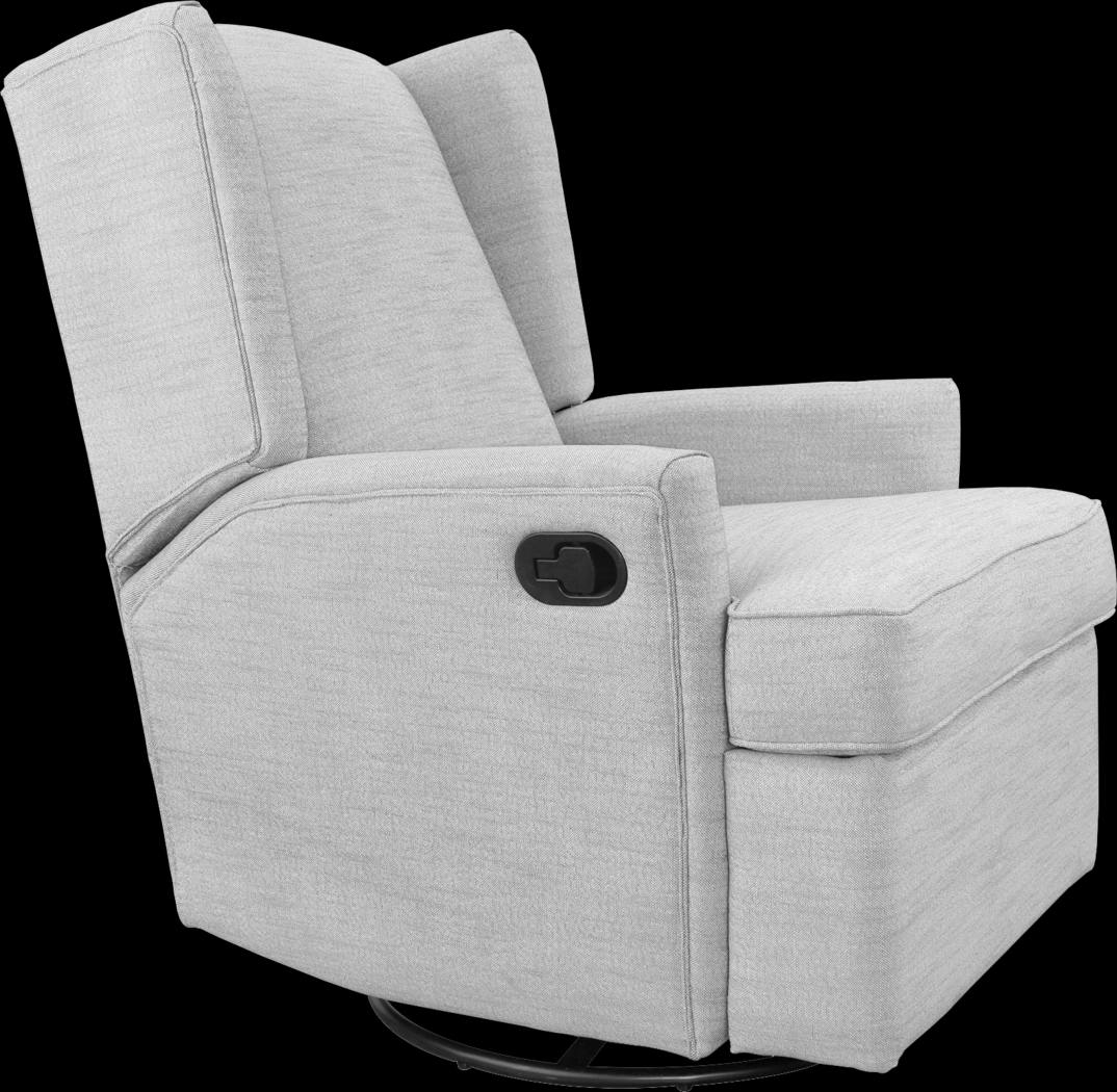 Nursery Alondria Light Gray Swivel Recliner - Thumbnail - Image 2
