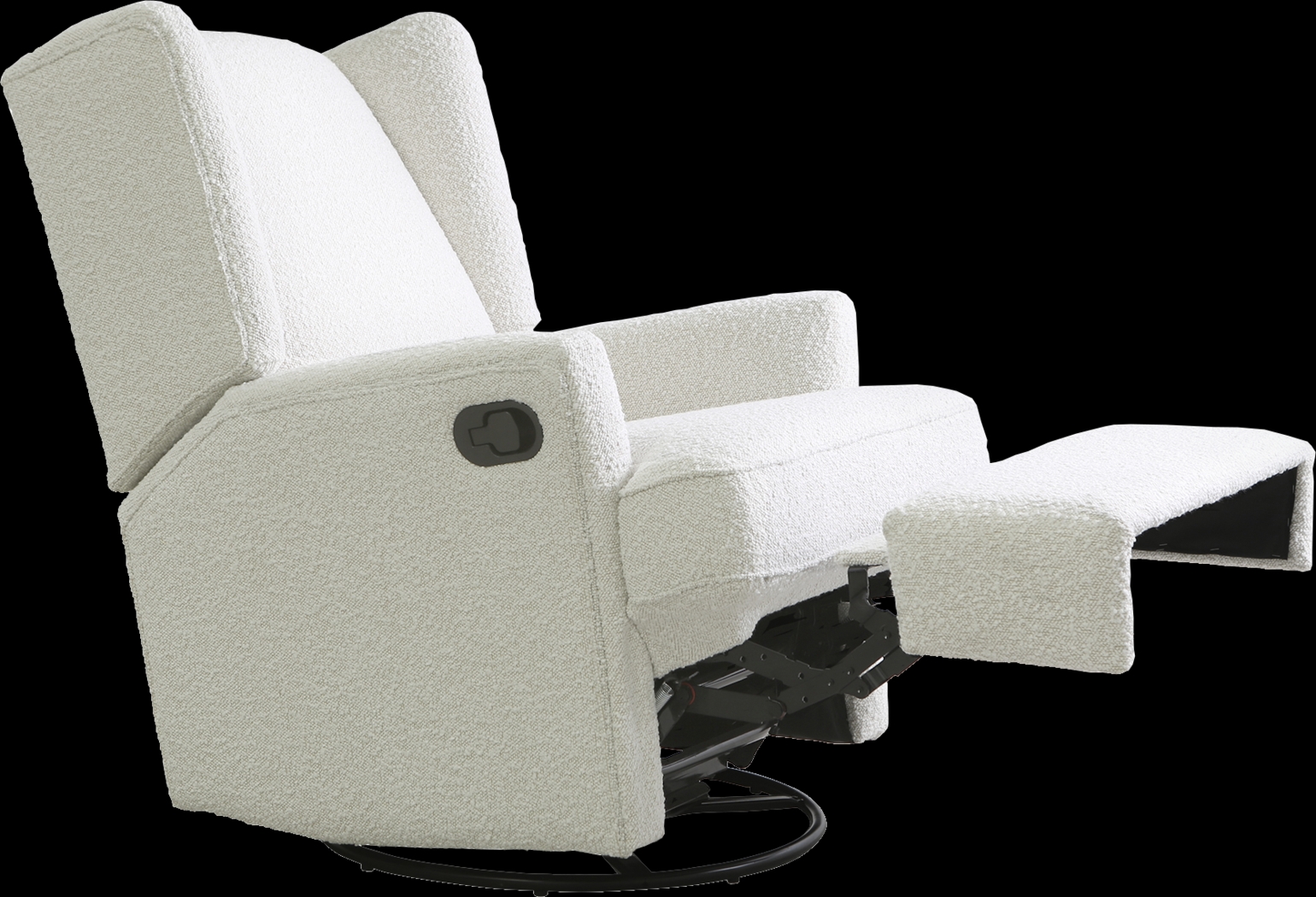 Nursery Alondria White Boucle Swivel Recliner - Thumbnail - Image 3