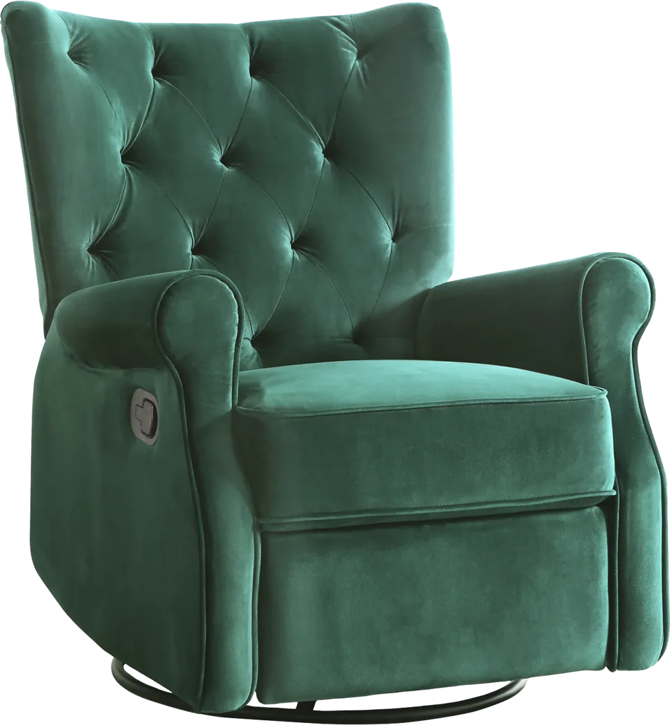 Nursery Alyna Emerald Swivel Recliner - Thumbnail - Image 1