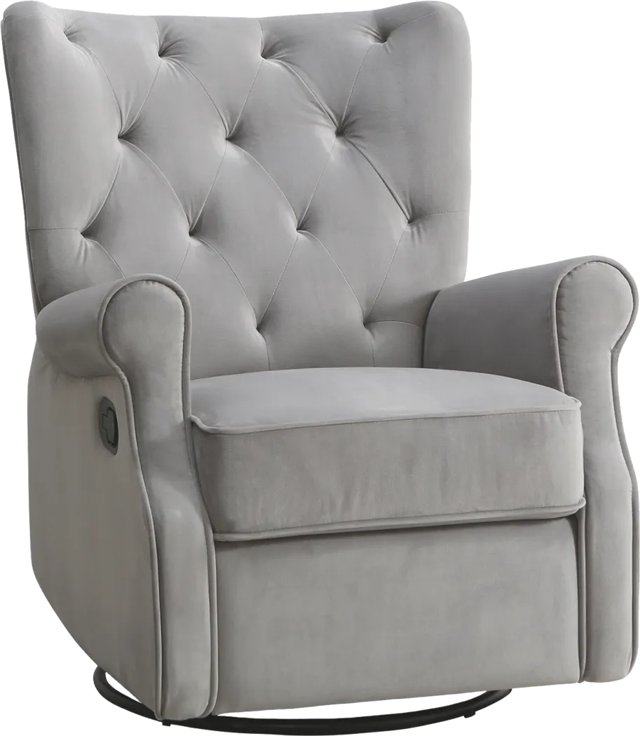 Nursery Alyna Gray Swivel Recliner - Thumbnail - Image 1
