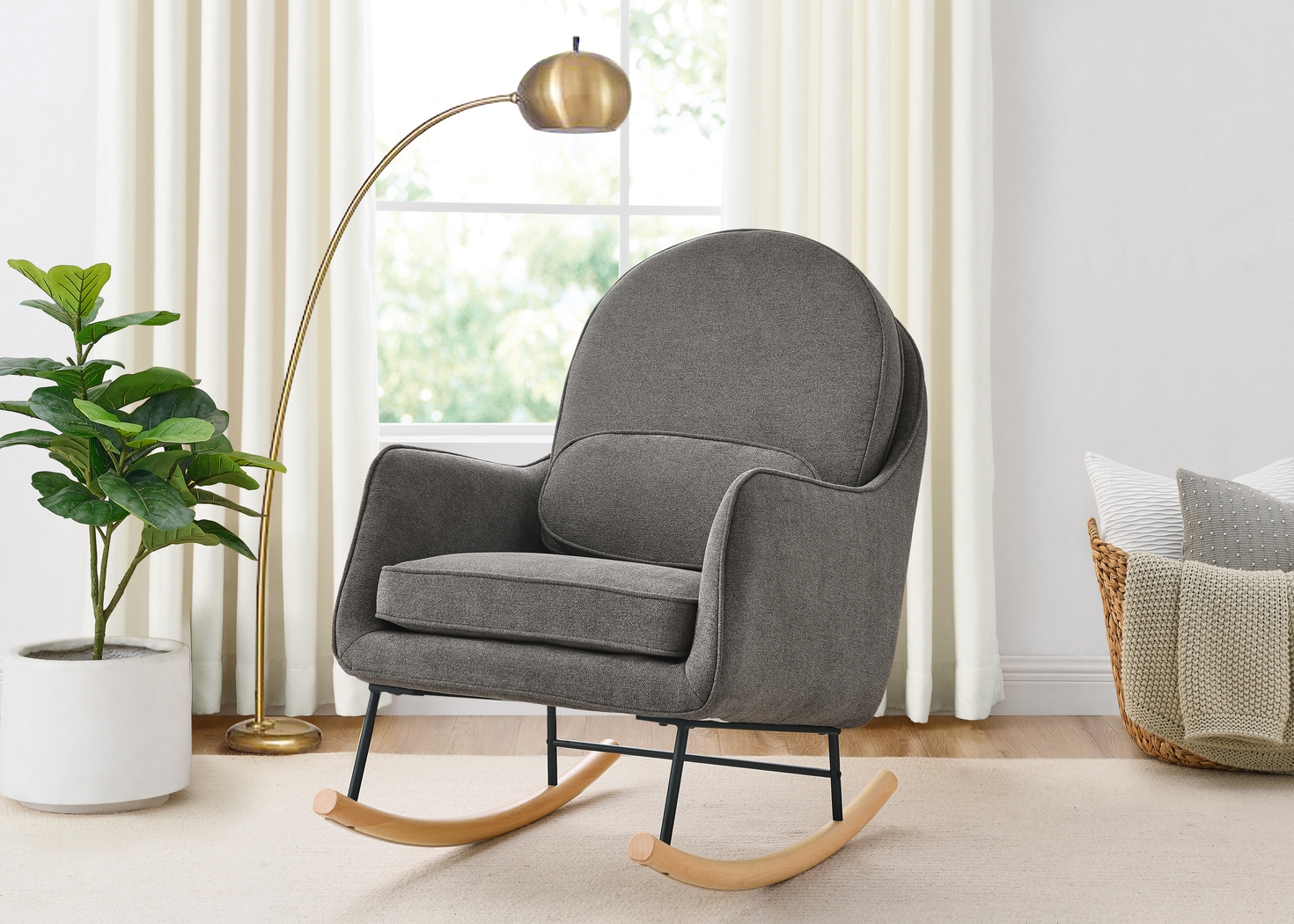 Nursery Annick Dark Gray Rocker - Thumbnail - Image 3
