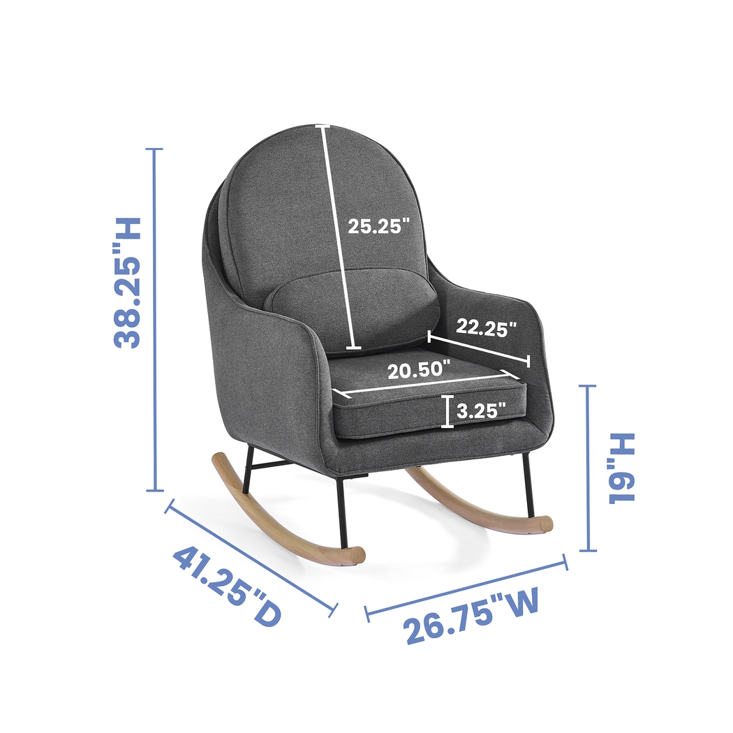 Nursery Annick Dark Gray Rocker - Thumbnail - Image 4