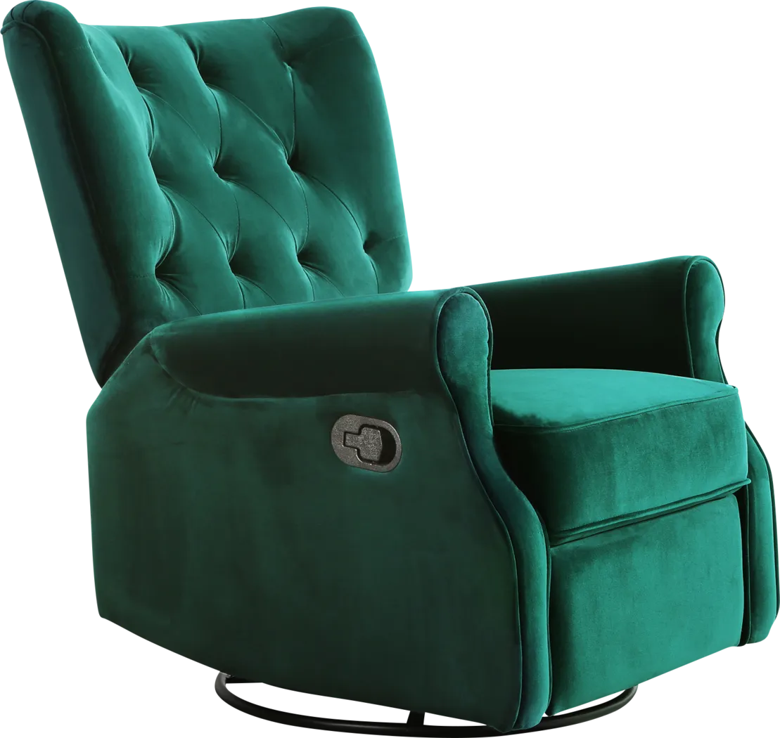 Nursery Apato I Green Swivel Recliner - Thumbnail - Image 2