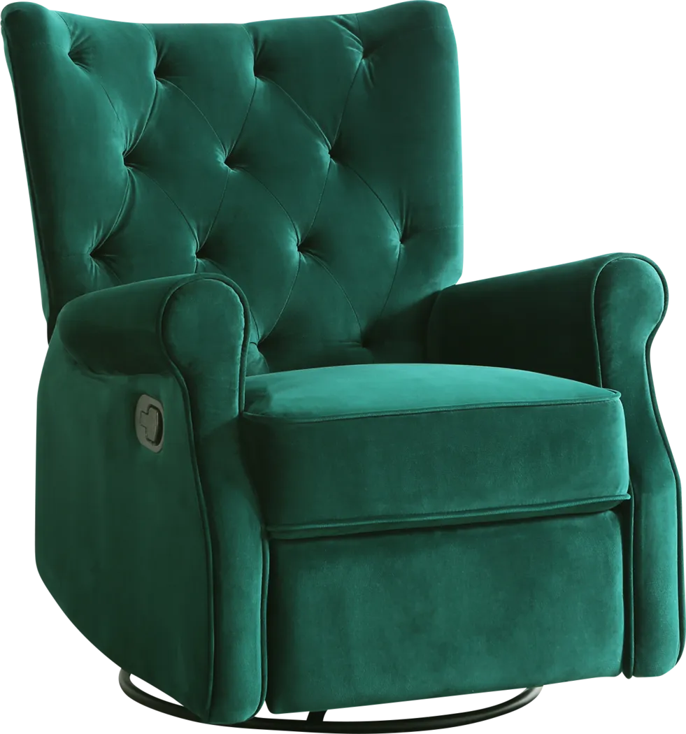 Nursery Apato I Green Swivel Recliner - Thumbnail - Image 1
