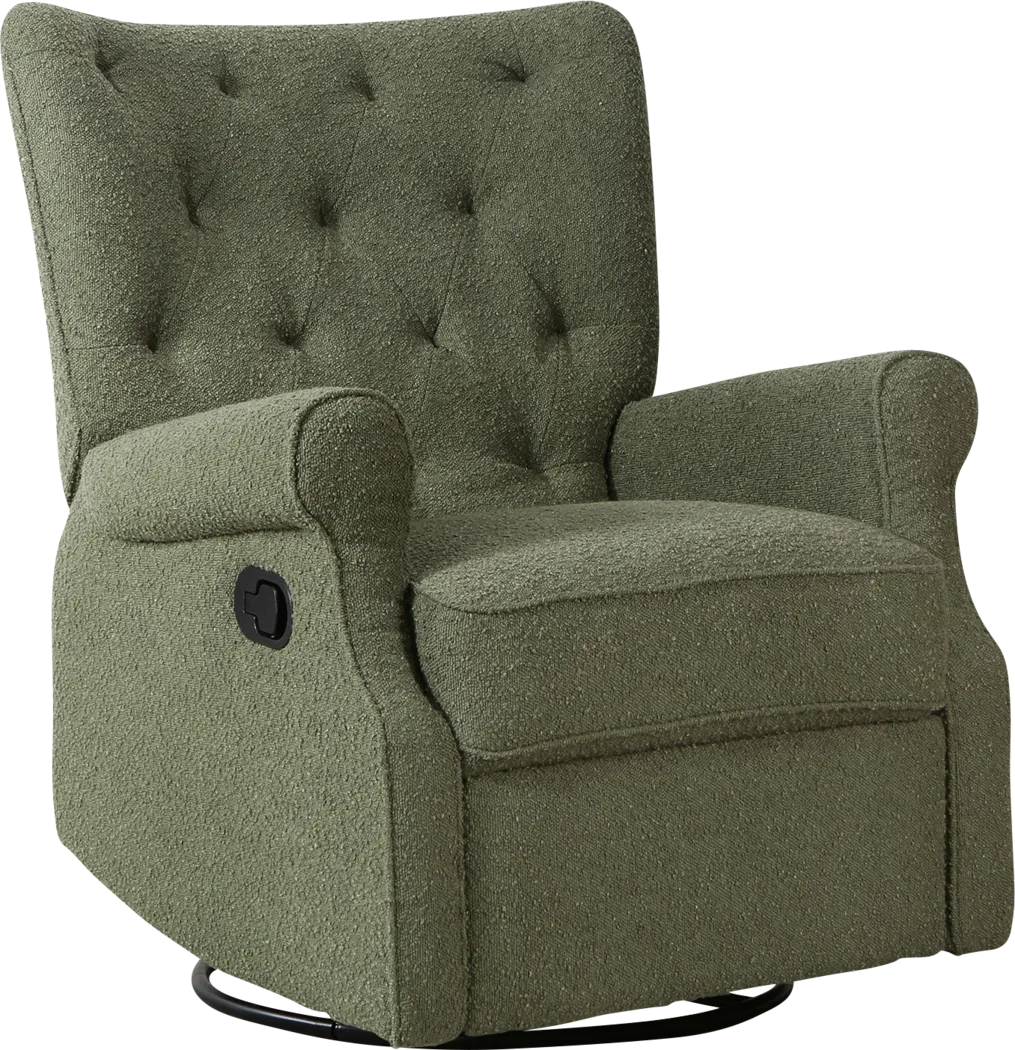 Nursery Apato II Green Swivel Recliner - Thumbnail - Image 2