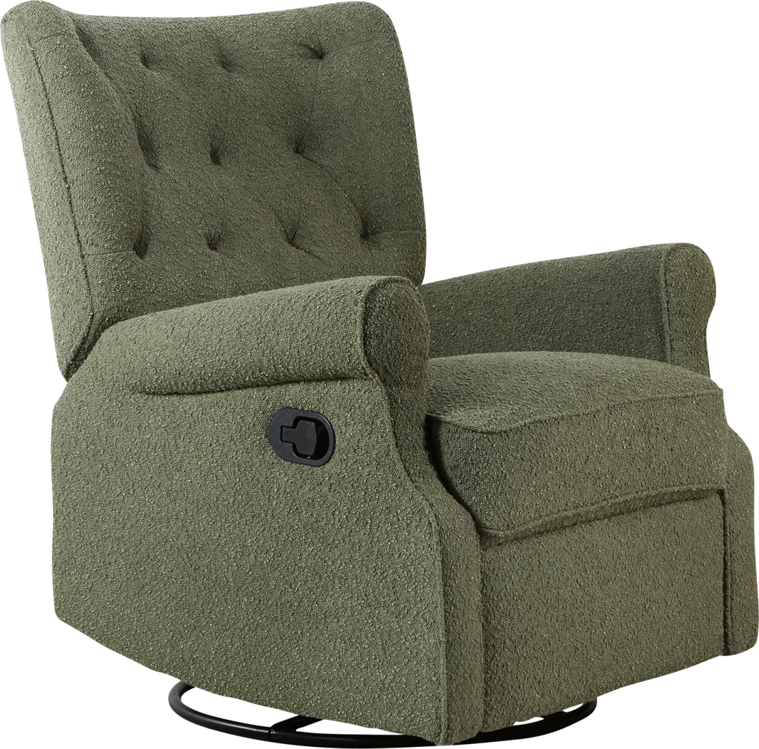 Nursery Apato II Green Swivel Recliner - Thumbnail - Image 1