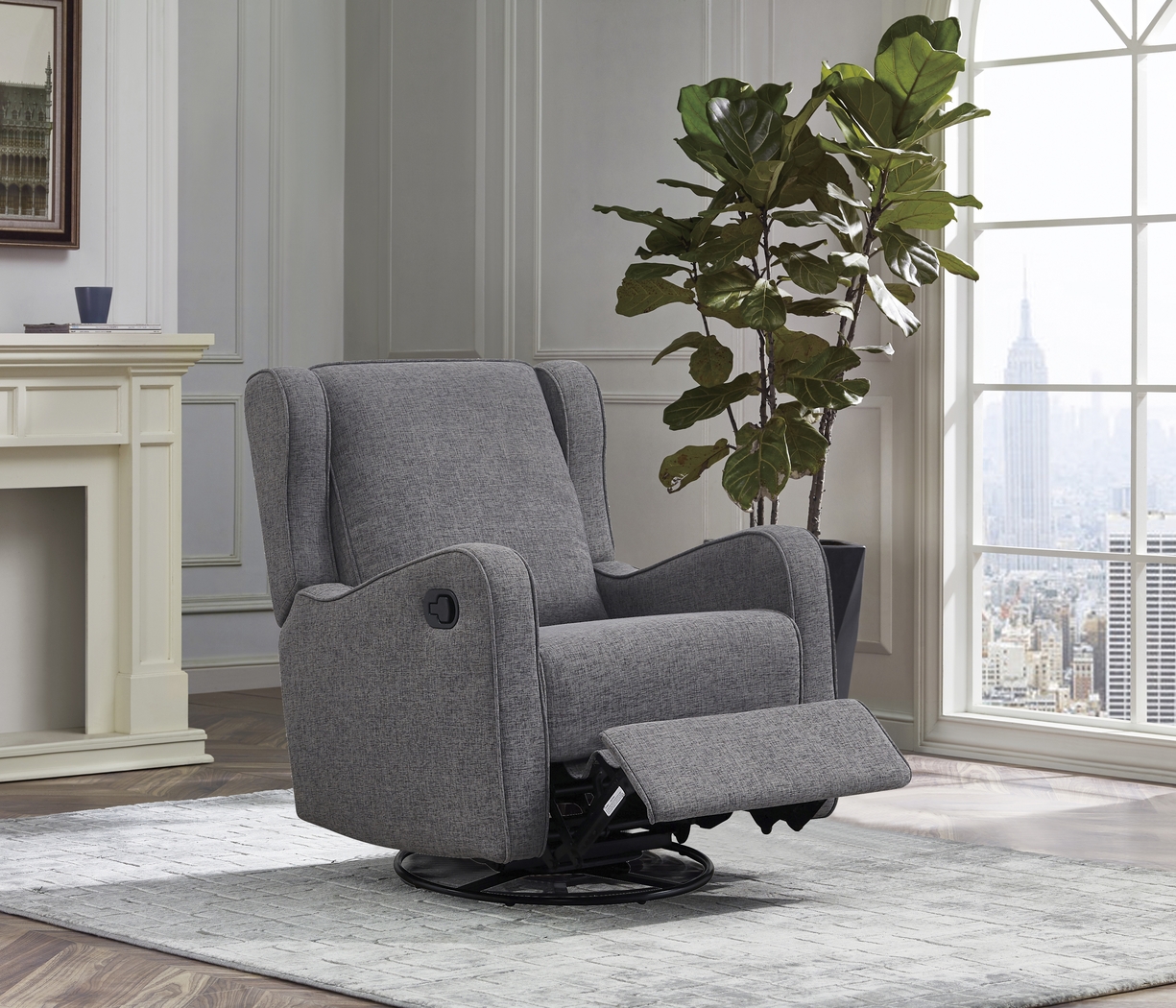 Nursery Camora Dark Gray Swivel Glider Recliner - Thumbnail - Image 4