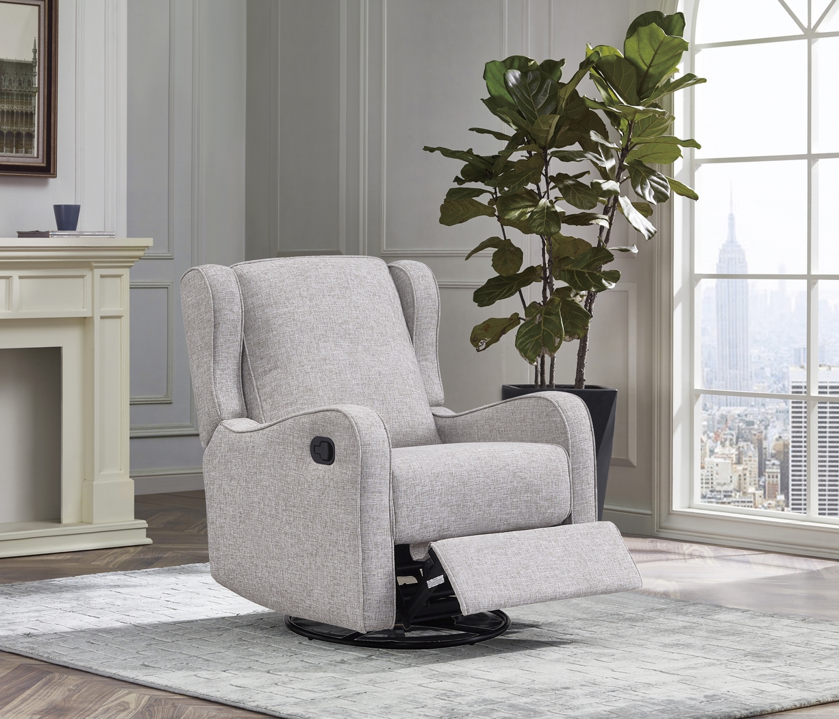 Nursery Camora Gray Swivel Glider Recliner - Thumbnail - Image 4