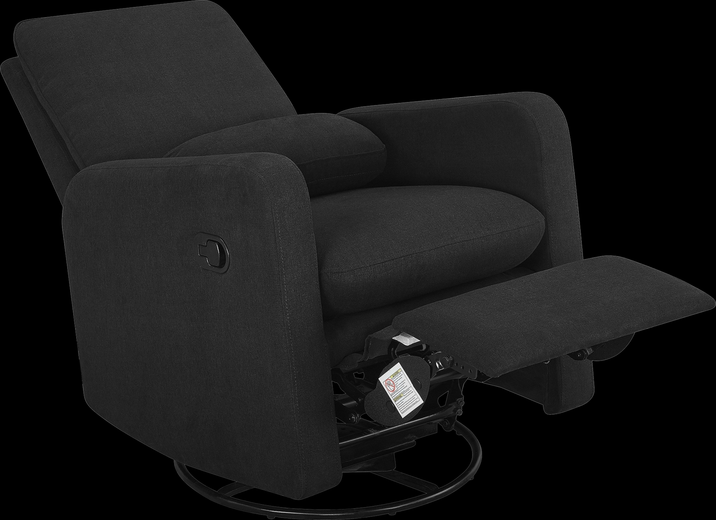 Nursery Cloud Black Swivel Recliner - Thumbnail - Image 3