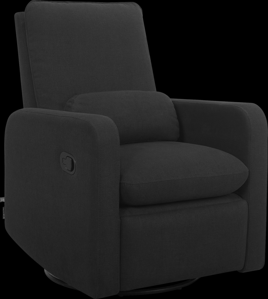 Nursery Cloud Black Swivel Recliner - Thumbnail - Image 1