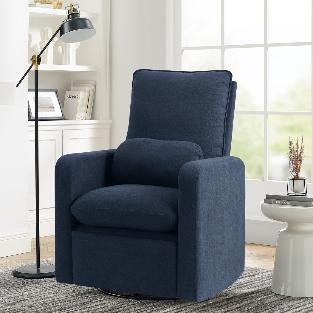 Nursery Cloud Blue Swivel Recliner - Thumbnail - Image 2