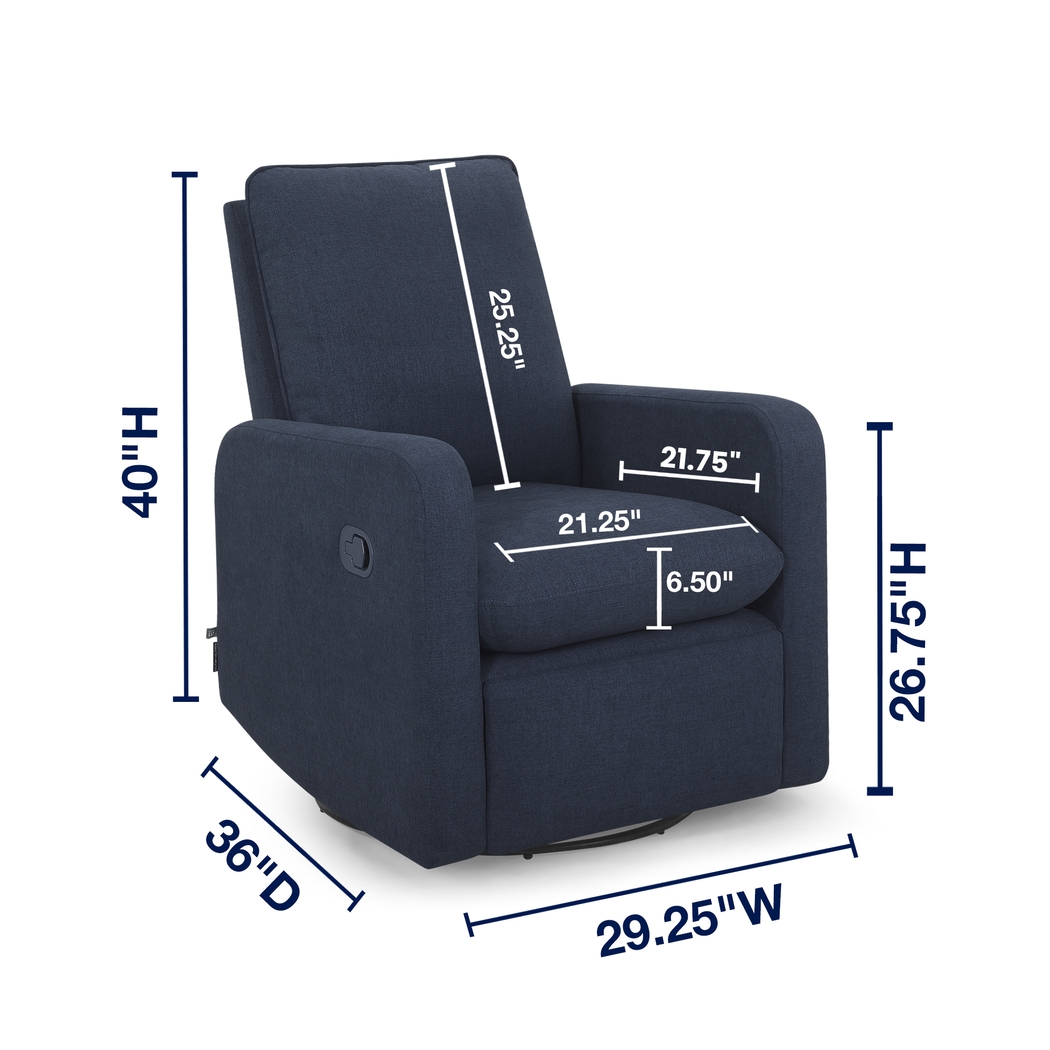 Nursery Cloud Blue Swivel Recliner - Thumbnail - Image 4