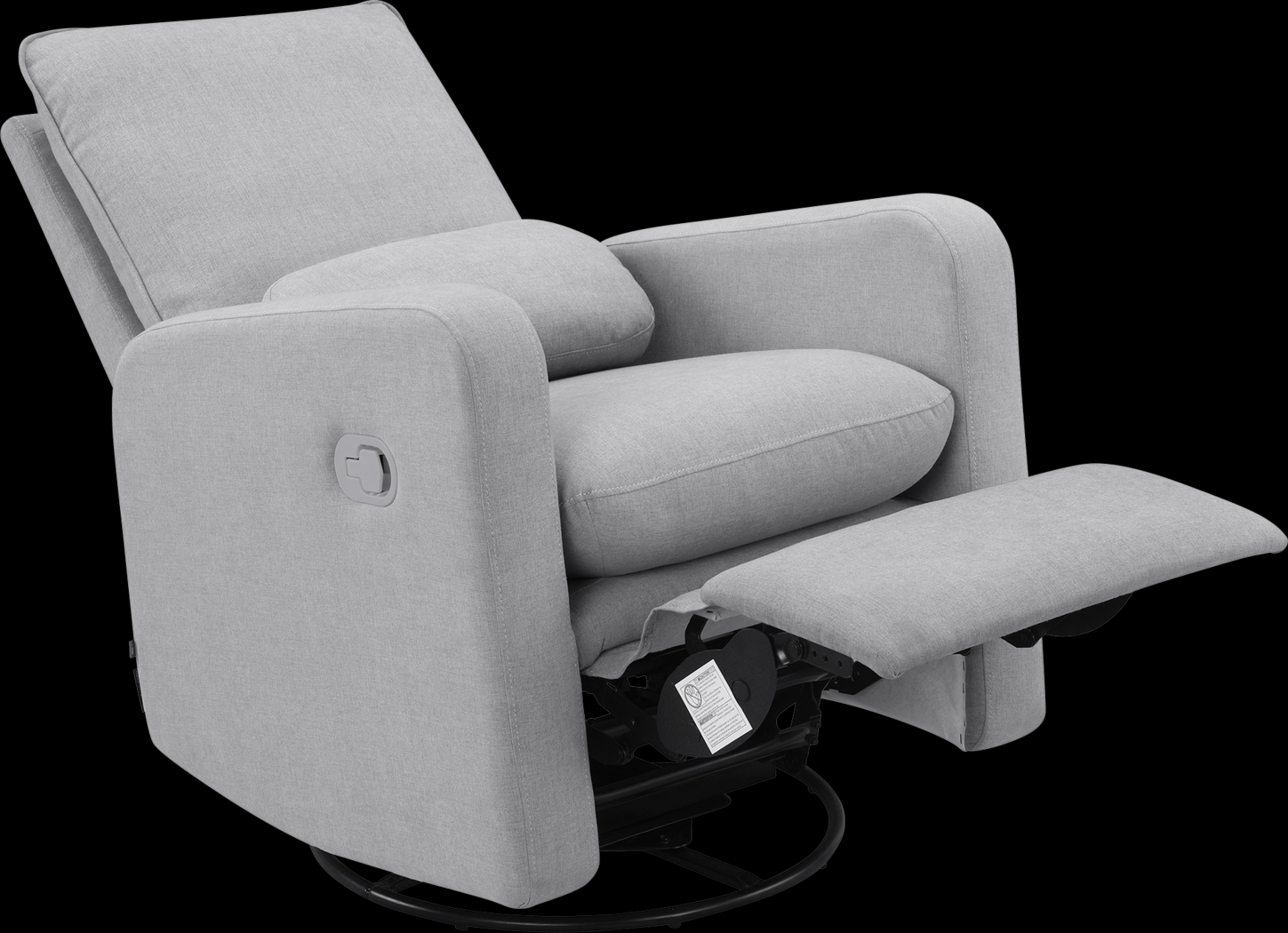 Nursery Cloud Gray Swivel Recliner - Thumbnail - Image 3