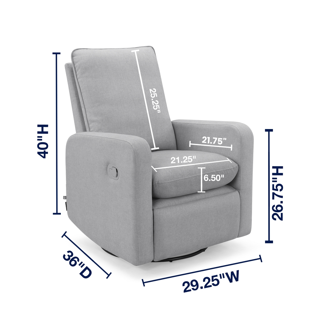 Nursery Cloud Gray Swivel Recliner - Thumbnail - Image 4