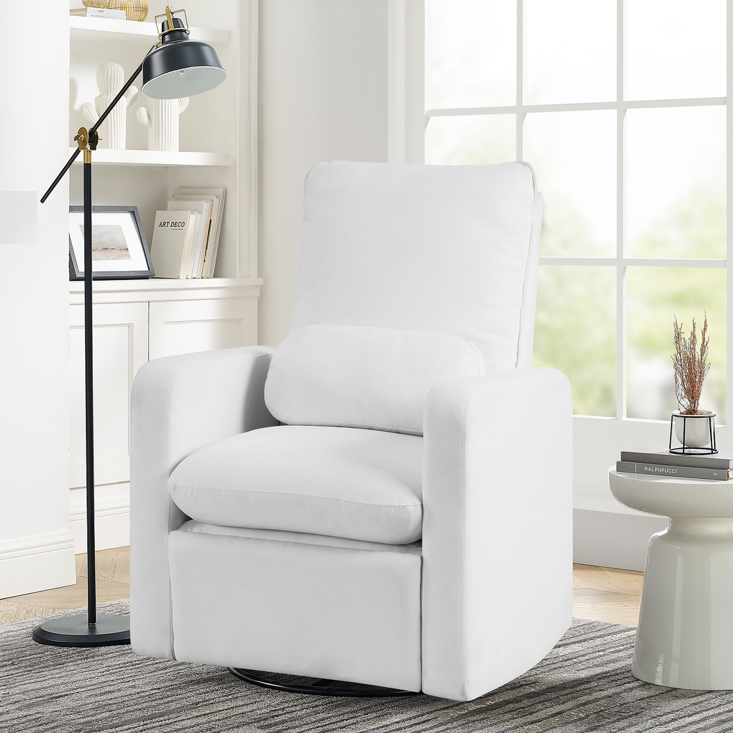 Nursery Cloud White Swivel Recliner - Thumbnail - Image 2