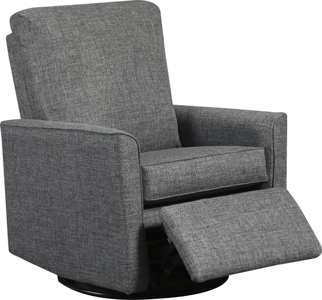 Nursery Cosonee Dark Gray Swivel Recliner - Thumbnail - Image 3