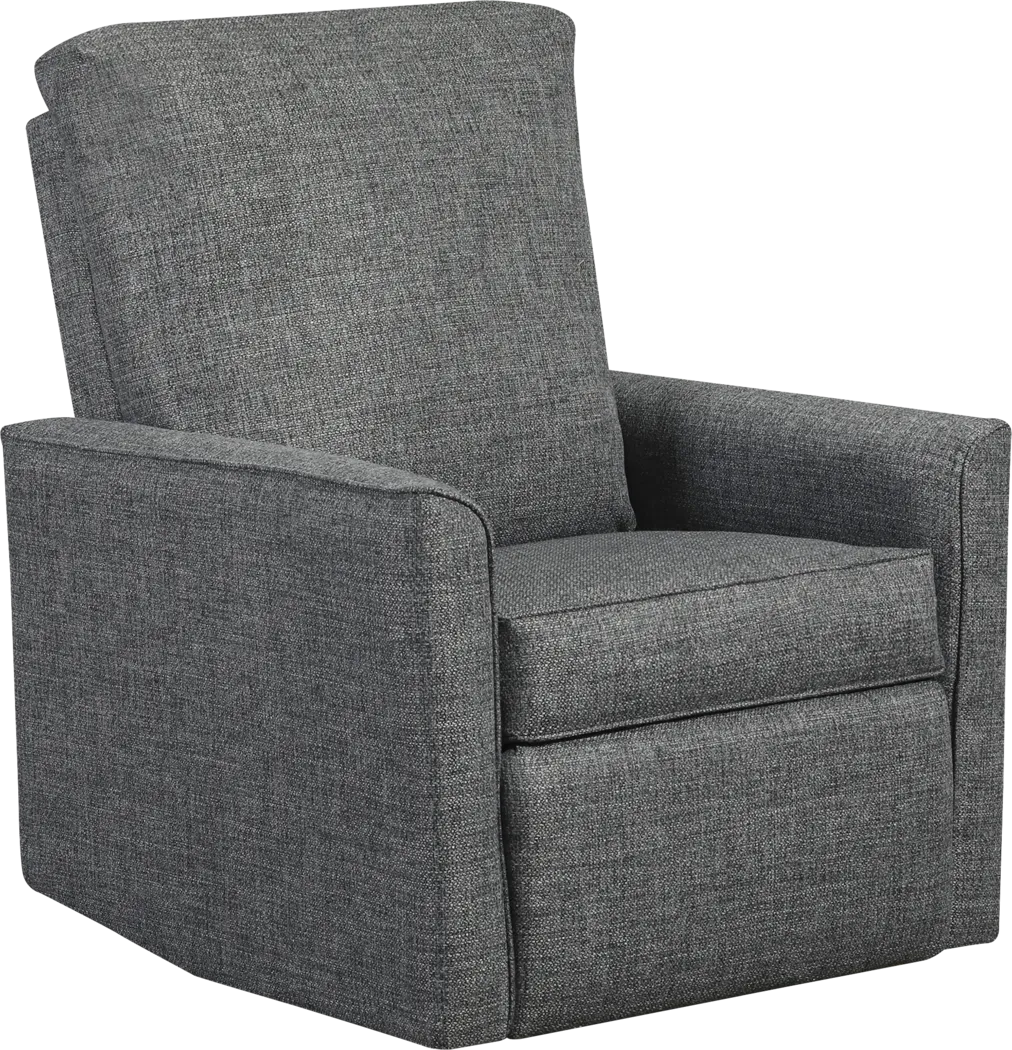 Nursery Cosonee Dark Gray Swivel Recliner - Thumbnail - Image 1