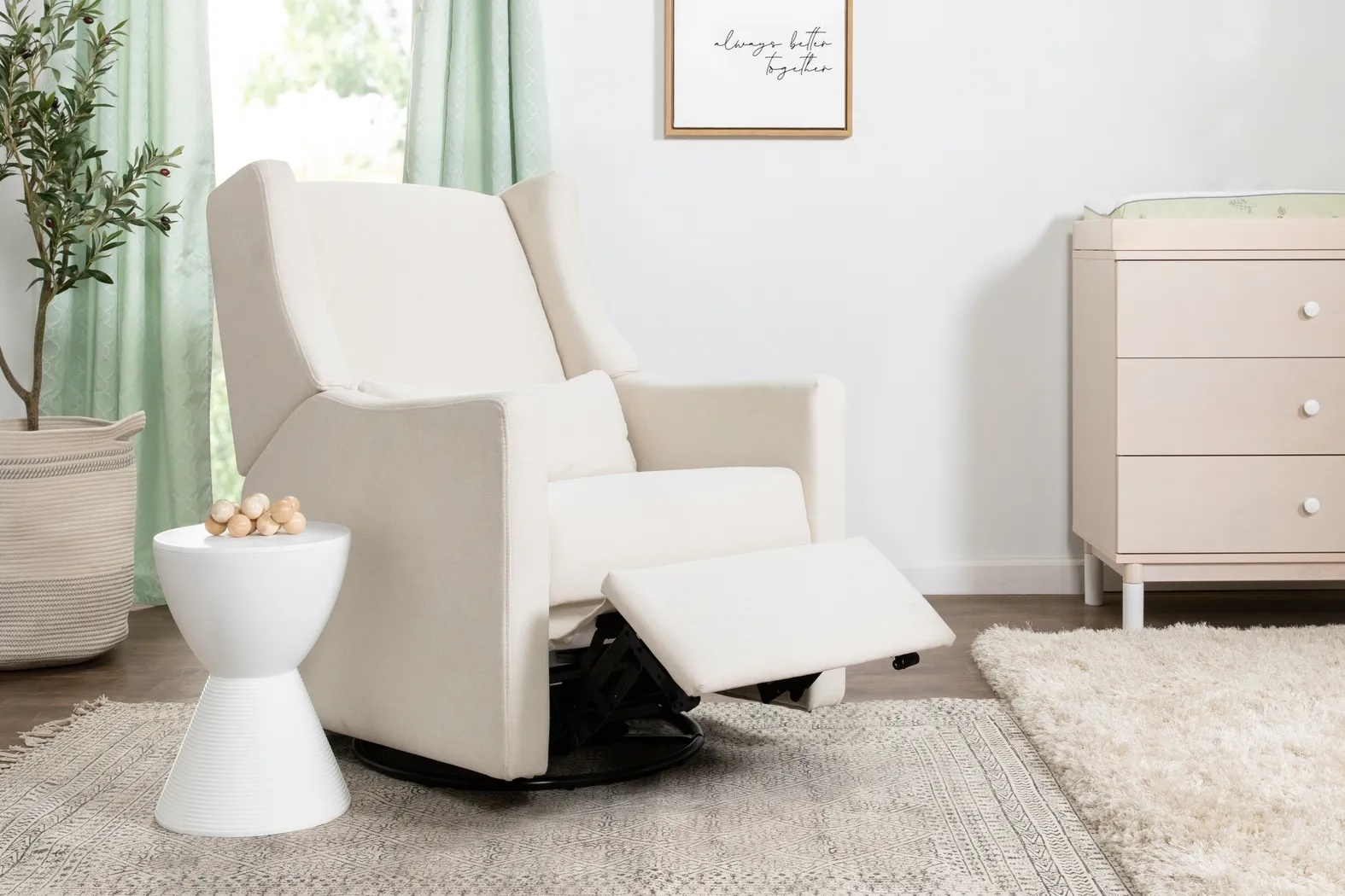 Nursery Cradle Song Cream Power Swivel Glider Recliner - Thumbnail - Image 11