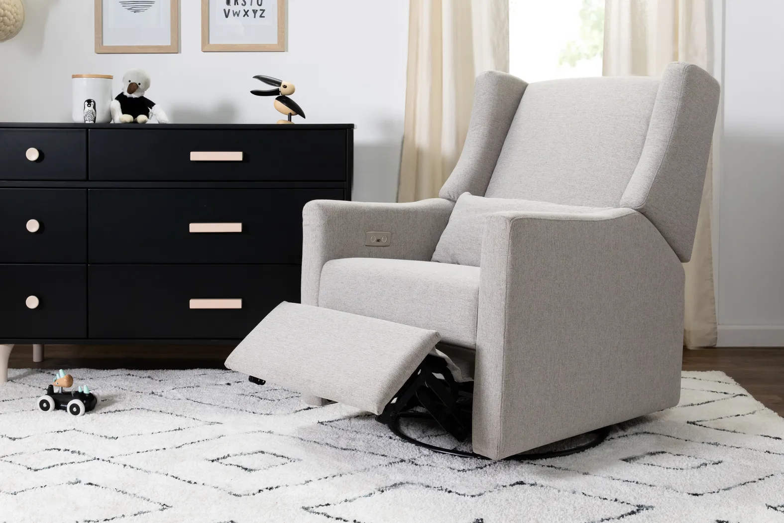 Nursery Cradle Song Gray Power Swivel Glider Recliner - Thumbnail - Image 11