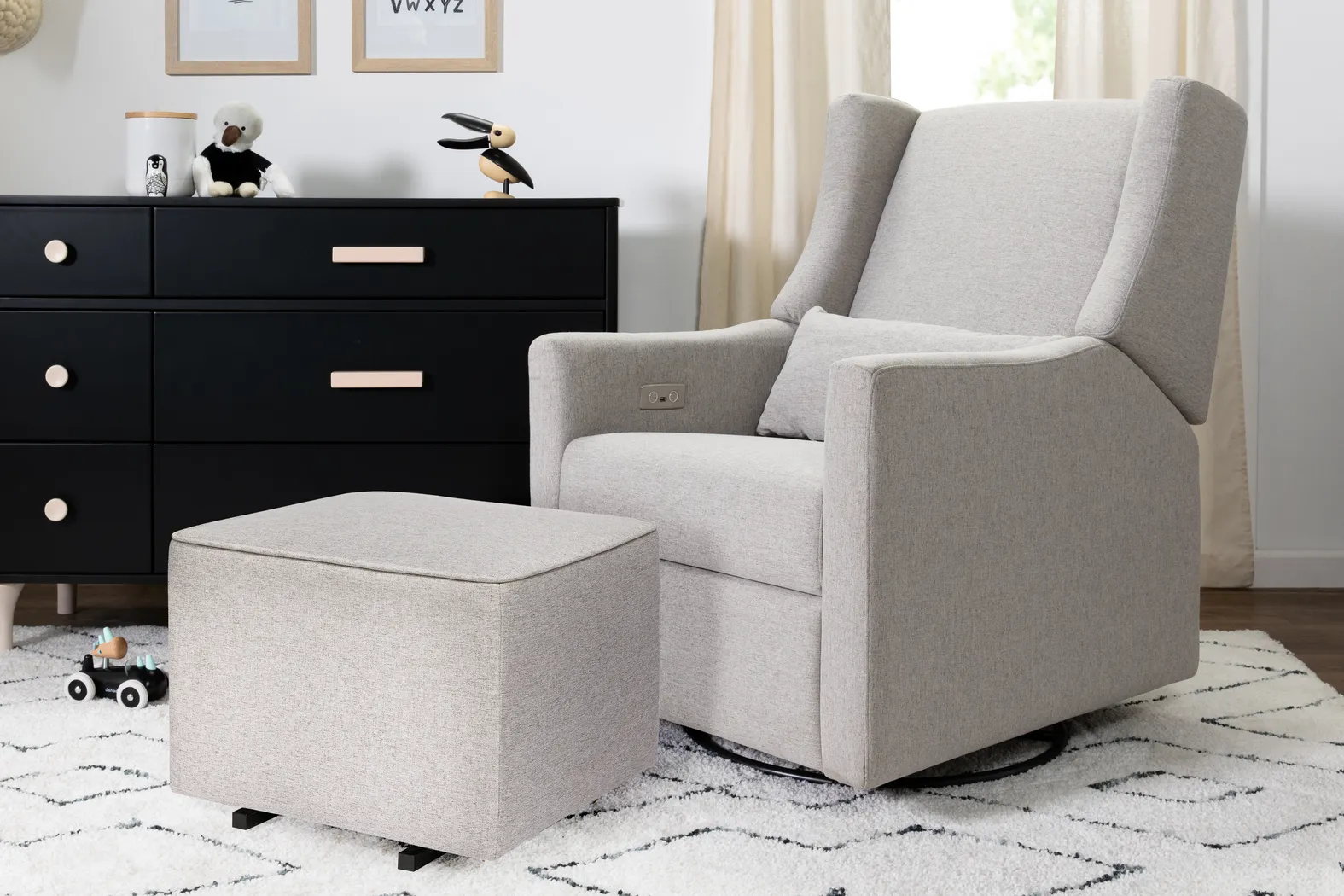 Nursery Cradle Song Gray Power Swivel Glider Recliner - Thumbnail - Image 9