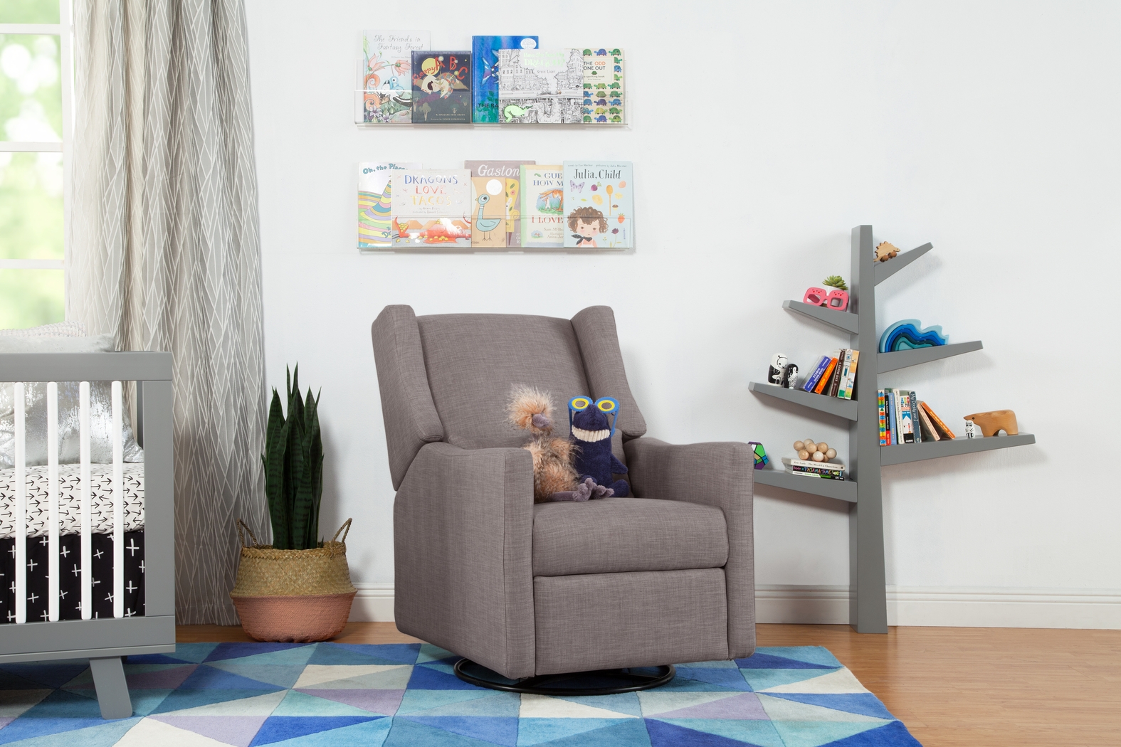 Nursery Cradle Song Gray Swivel Glider Recliner - Thumbnail - Image 3