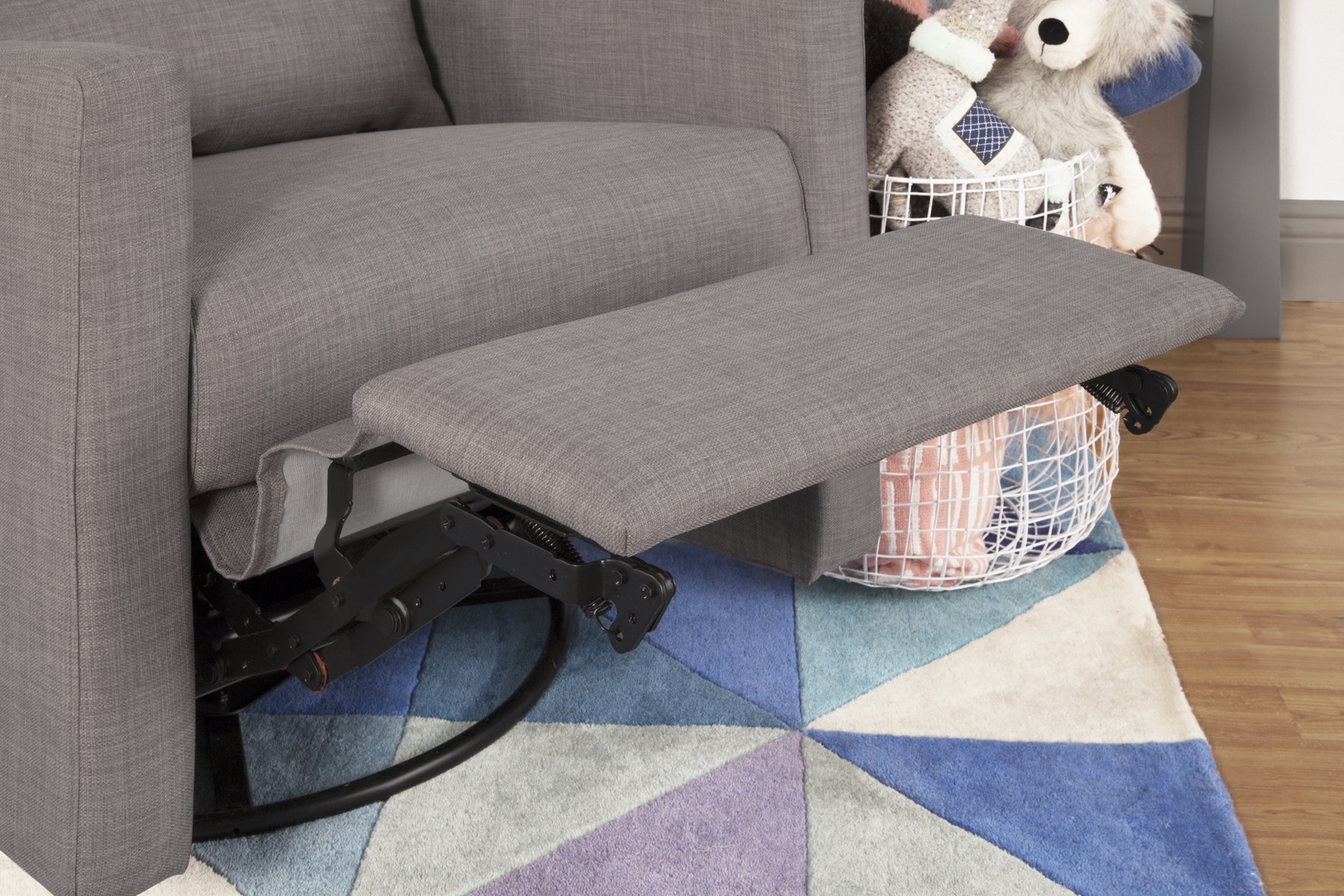 Nursery Cradle Song Gray Swivel Glider Recliner - Thumbnail - Image 11