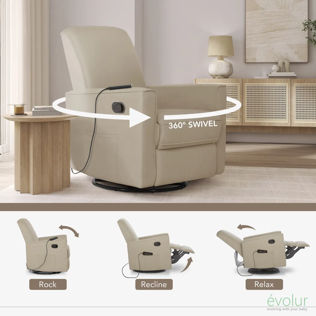 Nursery Daloair Brown Swivel Glider - Thumbnail - Image 3