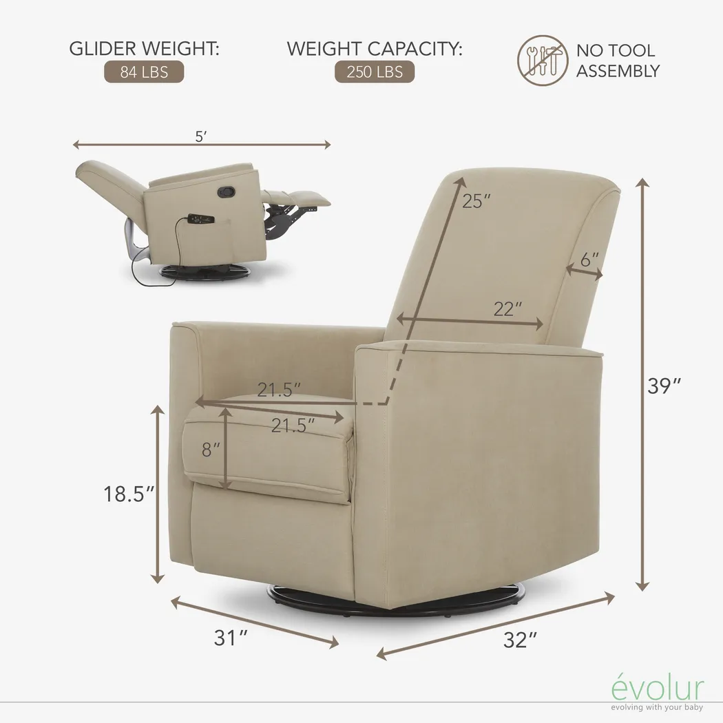 Nursery Daloair Brown Swivel Glider - Thumbnail - Image 5