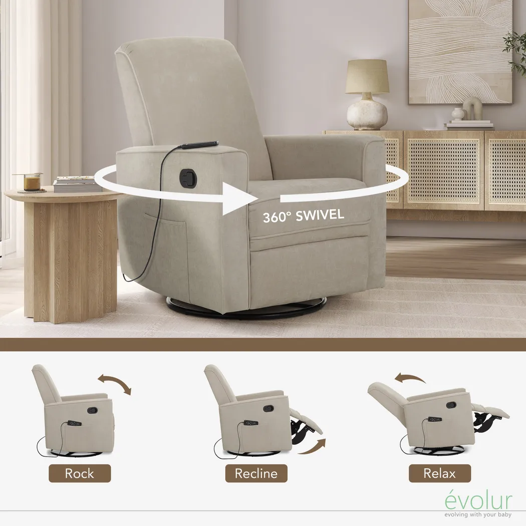 Nursery Daloair Light Gray Swivel Glider - Thumbnail - Image 4