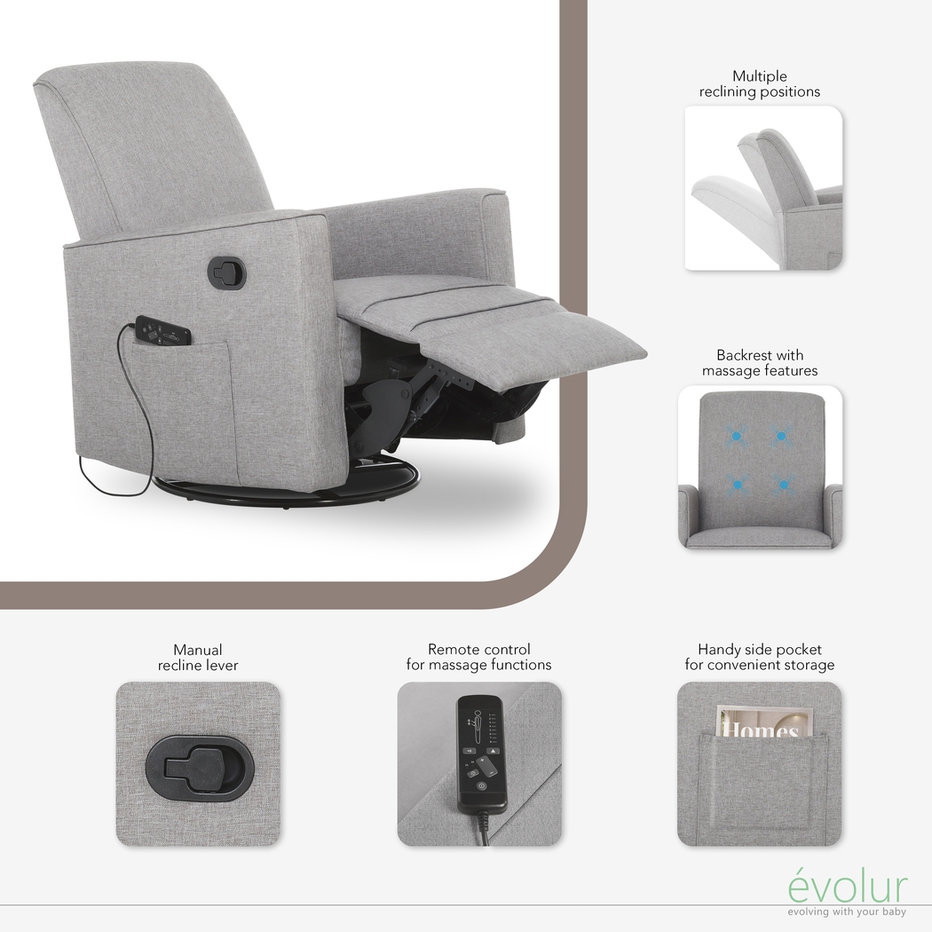 Nursery Daloair Light Gray Swivel Glider - Thumbnail - Image 2