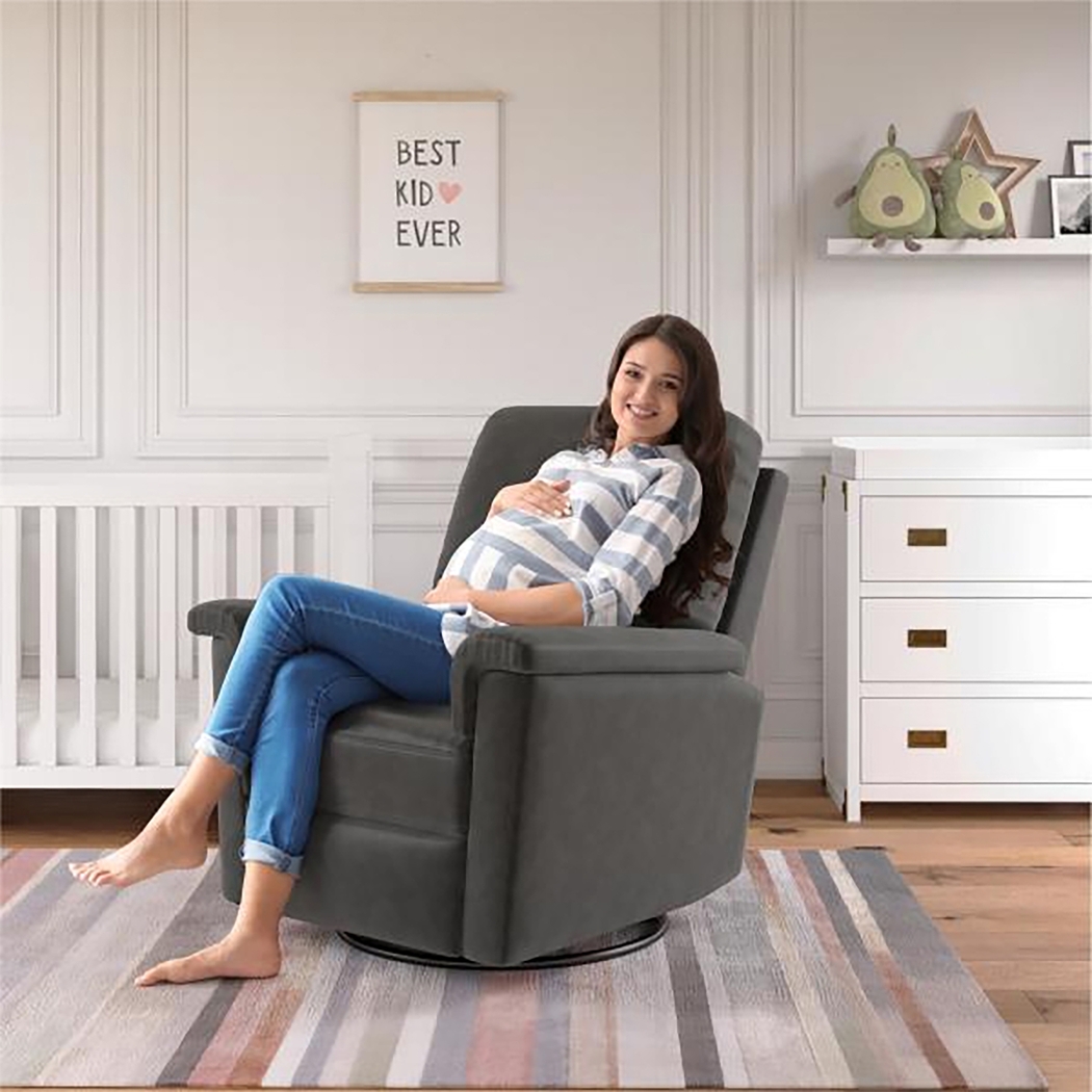 Nursery Diodi Black Swivel Recliner - Thumbnail - Image 8