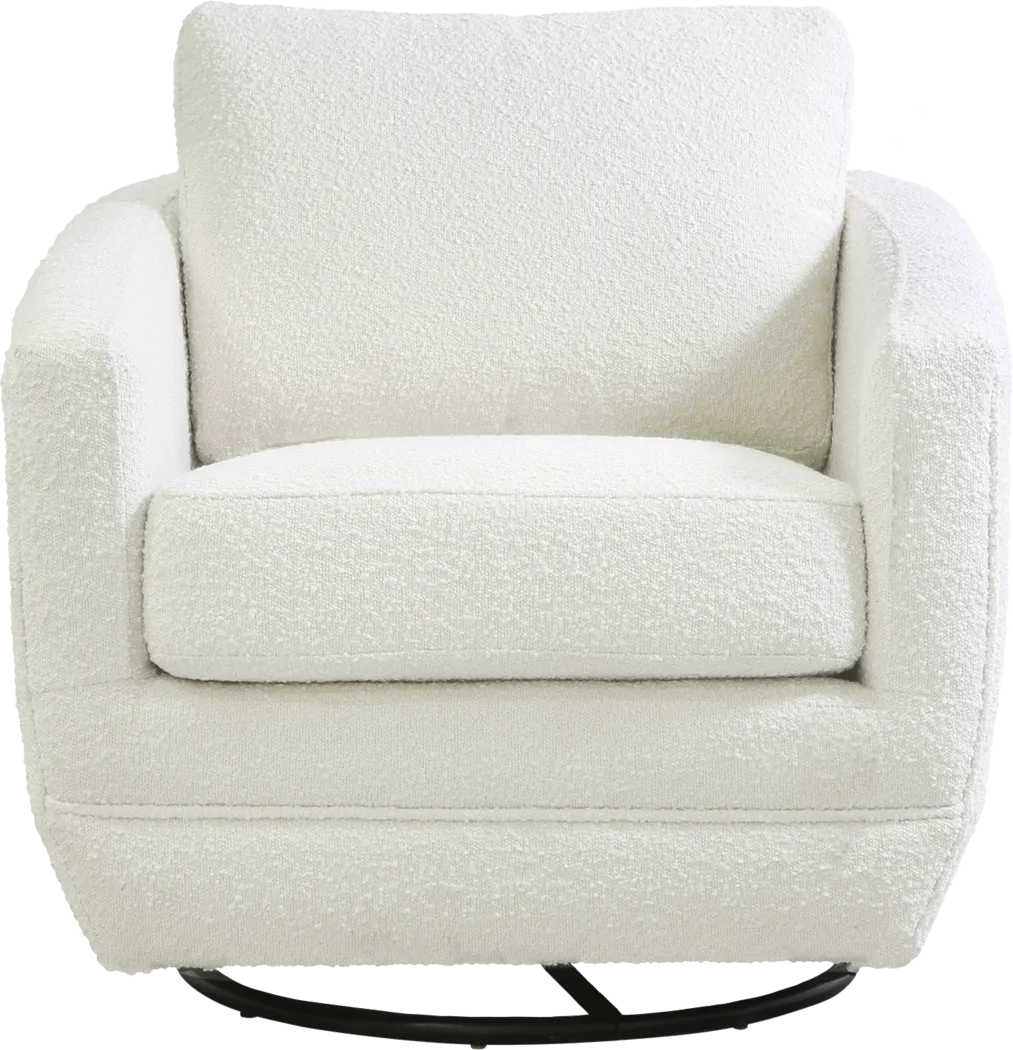 Nursery Eufemia White Boucle Swivel Glider - Thumbnail - Image 2