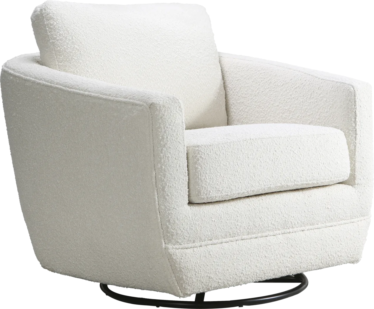 Nursery Eufemia White Boucle Swivel Glider - Thumbnail - Image 1