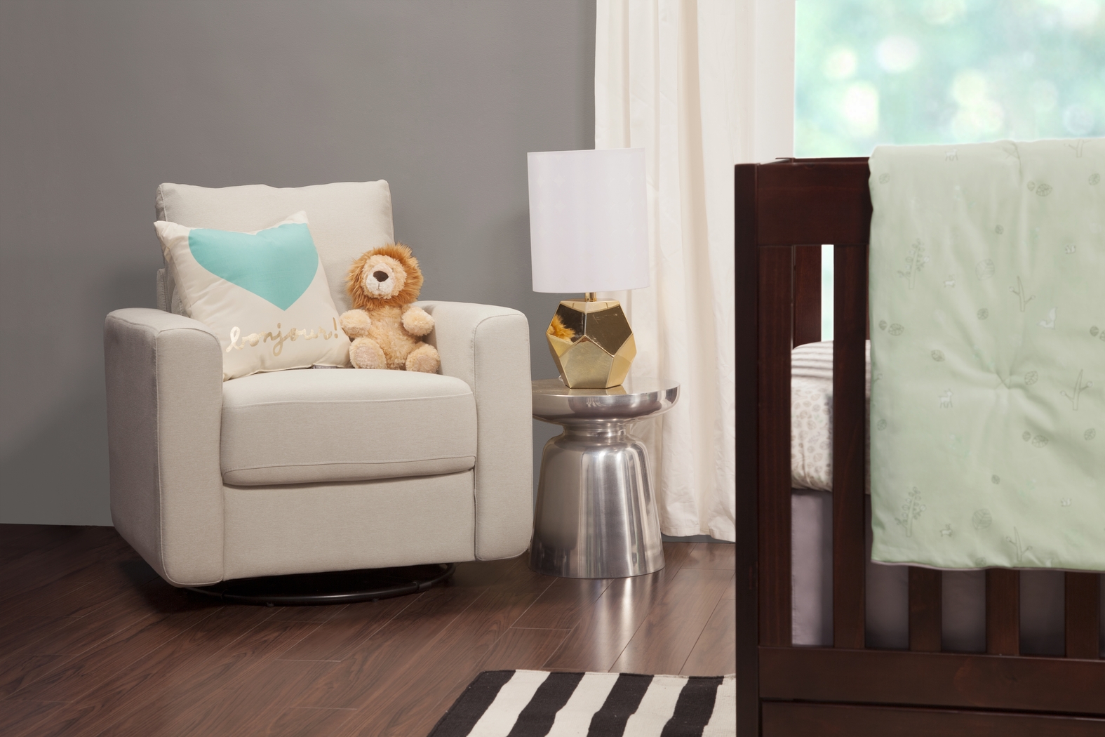 Nursery Harmony Fields Beige Swivel Glider - Thumbnail - Image 2