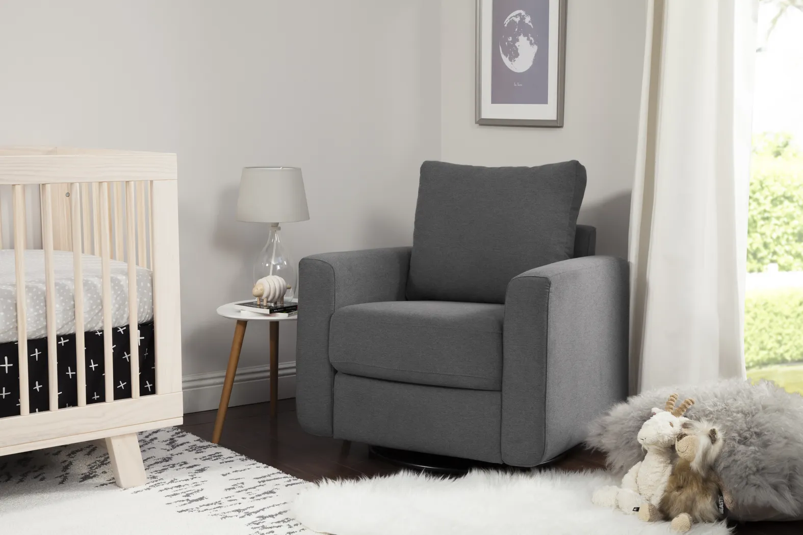 Nursery Harmony Fields Gray Swivel Glider - Thumbnail - Image 2