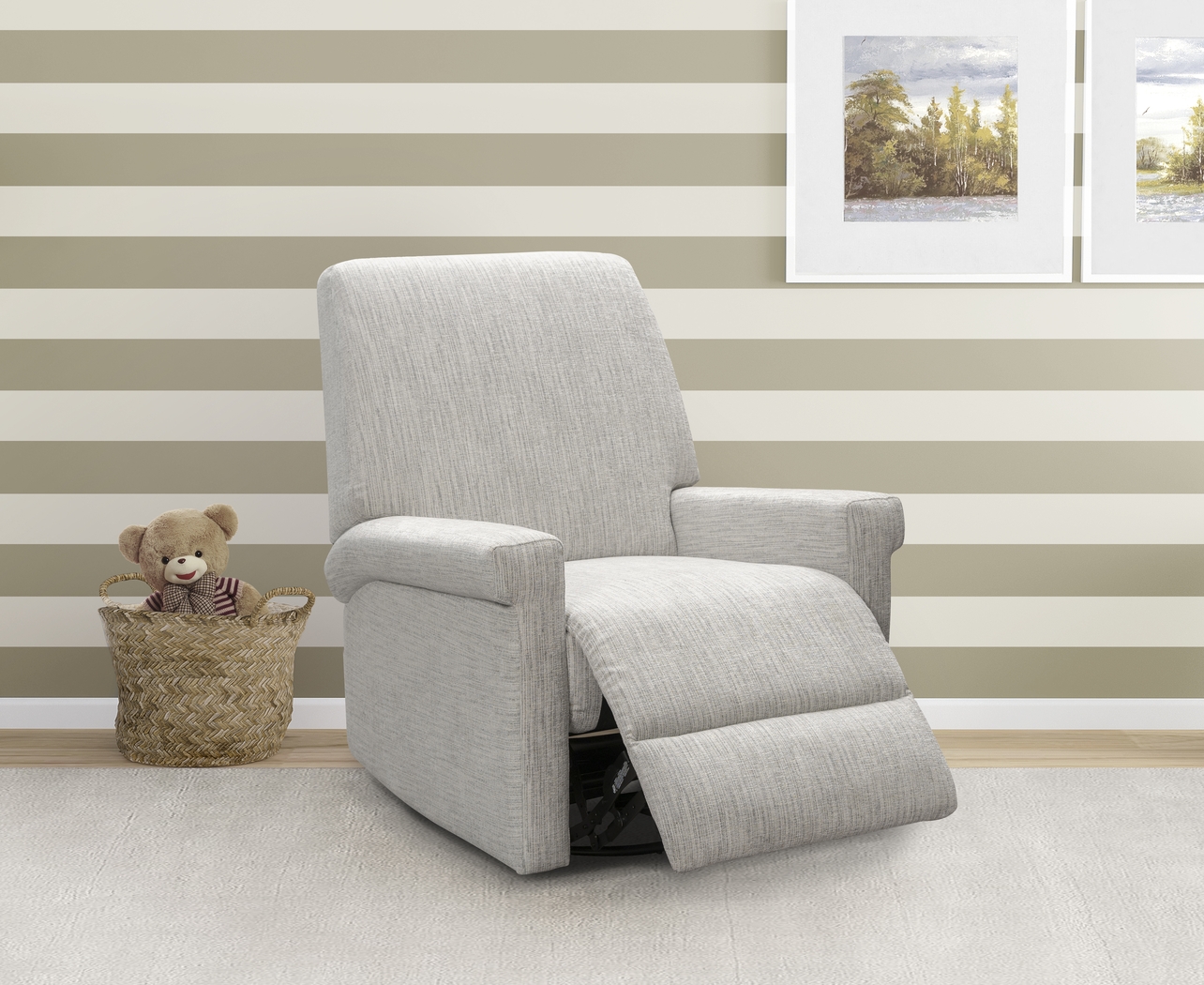 Nursery Lyrical Lullaby Ash Swivel Rocker Recliner - Thumbnail - Image 5