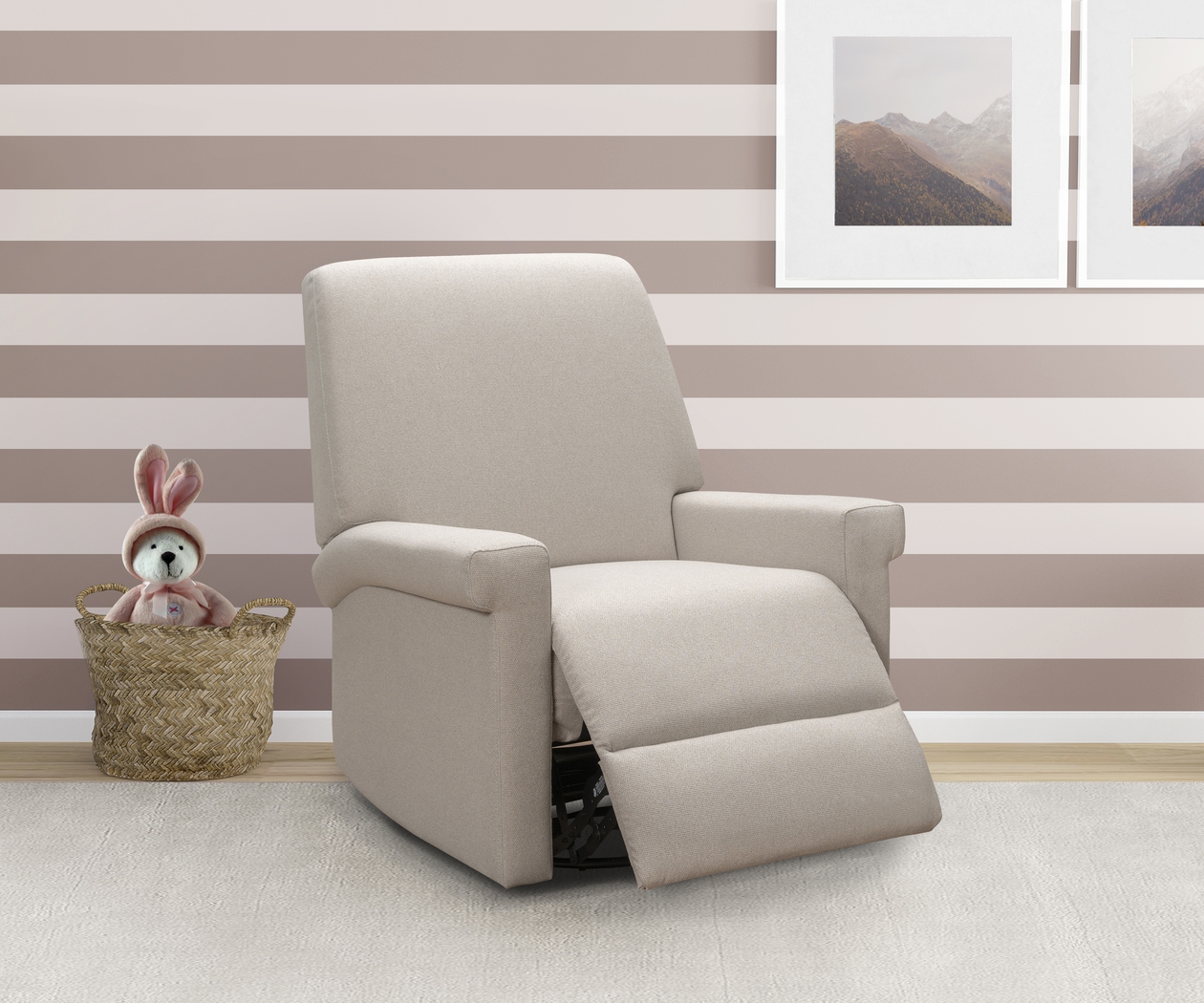 Nursery Lyrical Lullaby Beige Swivel Rocker Recliner - Thumbnail - Image 5