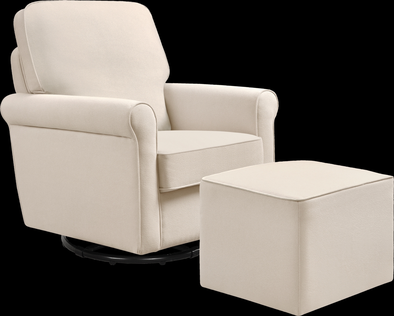 Nursery Paradise Park Beige Swivel Glider and Ottoman - Thumbnail - Image 1