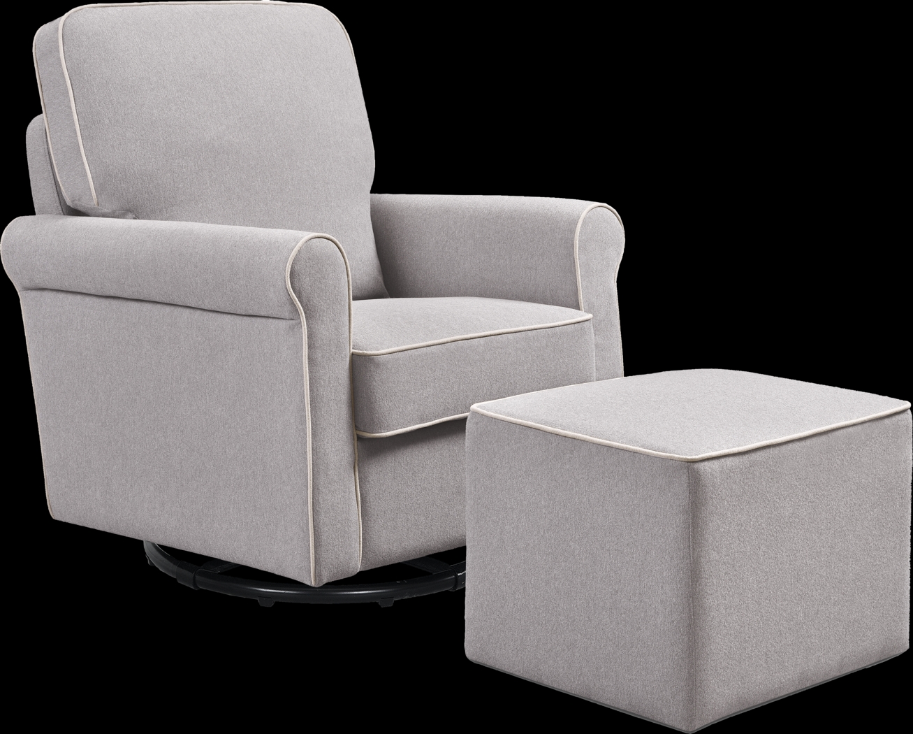 Nursery Paradise Park Gray Swivel Glider and Ottoman - Thumbnail - Image 1