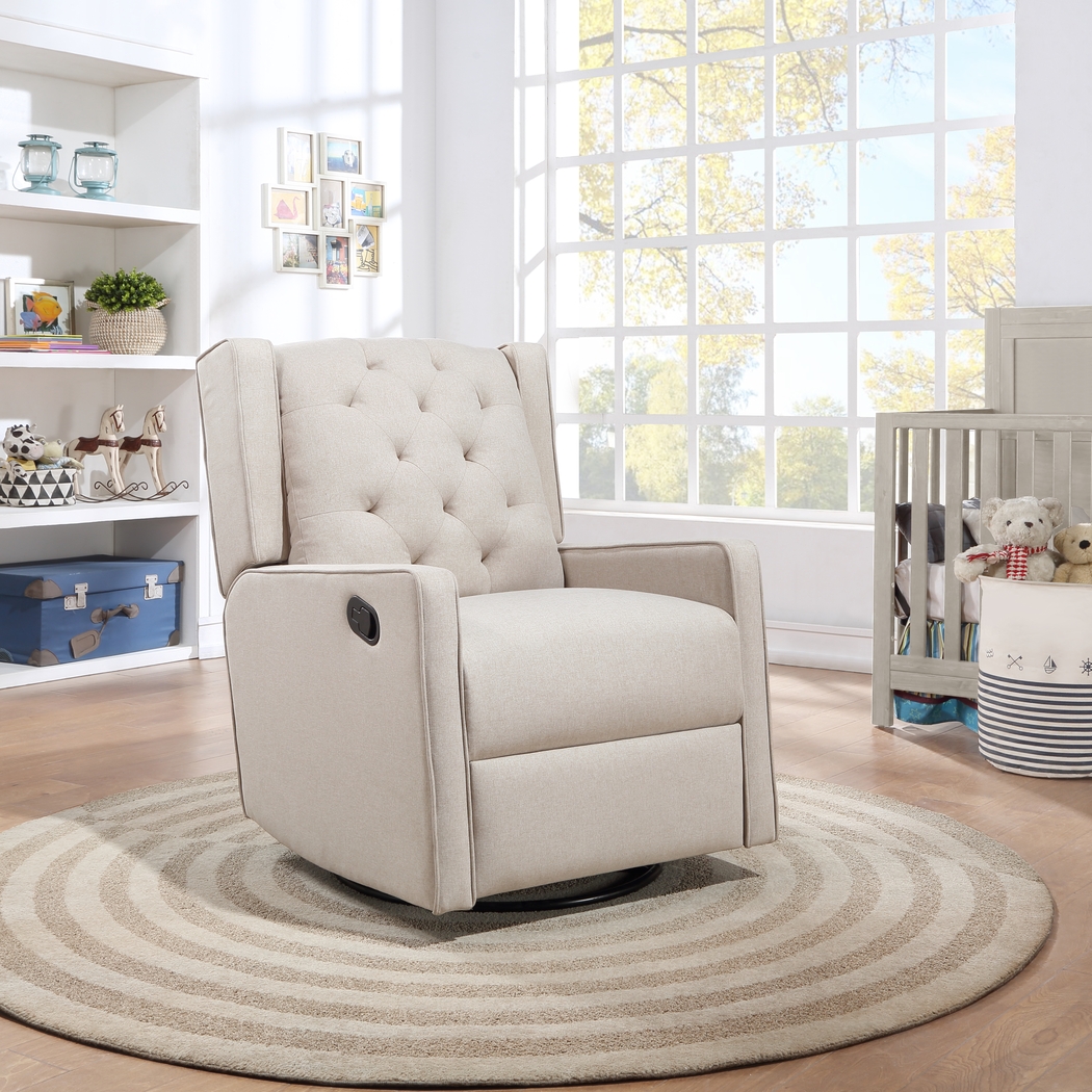 Nursery Sheadon Creamy Latte Swivel Glider Recliner - Thumbnail - Image 8