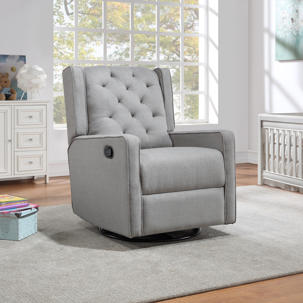 Nursery Sheadon Dark Gray Swivel Glider Recliner - Thumbnail - Image 8