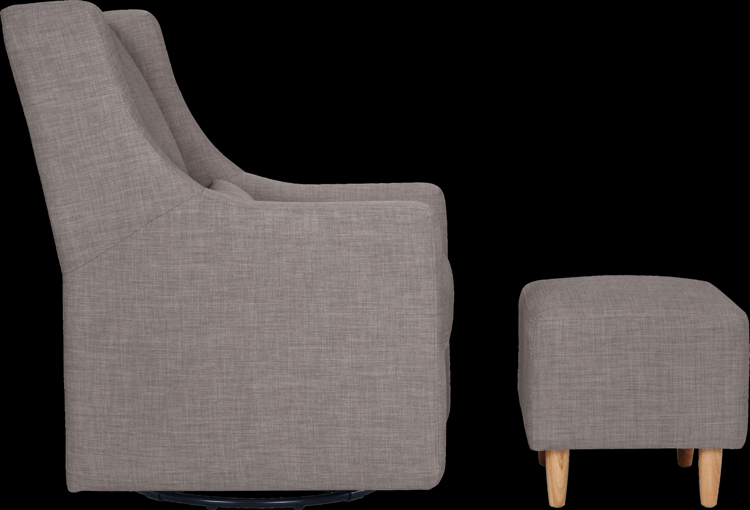 Nursery Sotto Serenade Gray Swivel Glider and Ottoman - Thumbnail - Image 3
