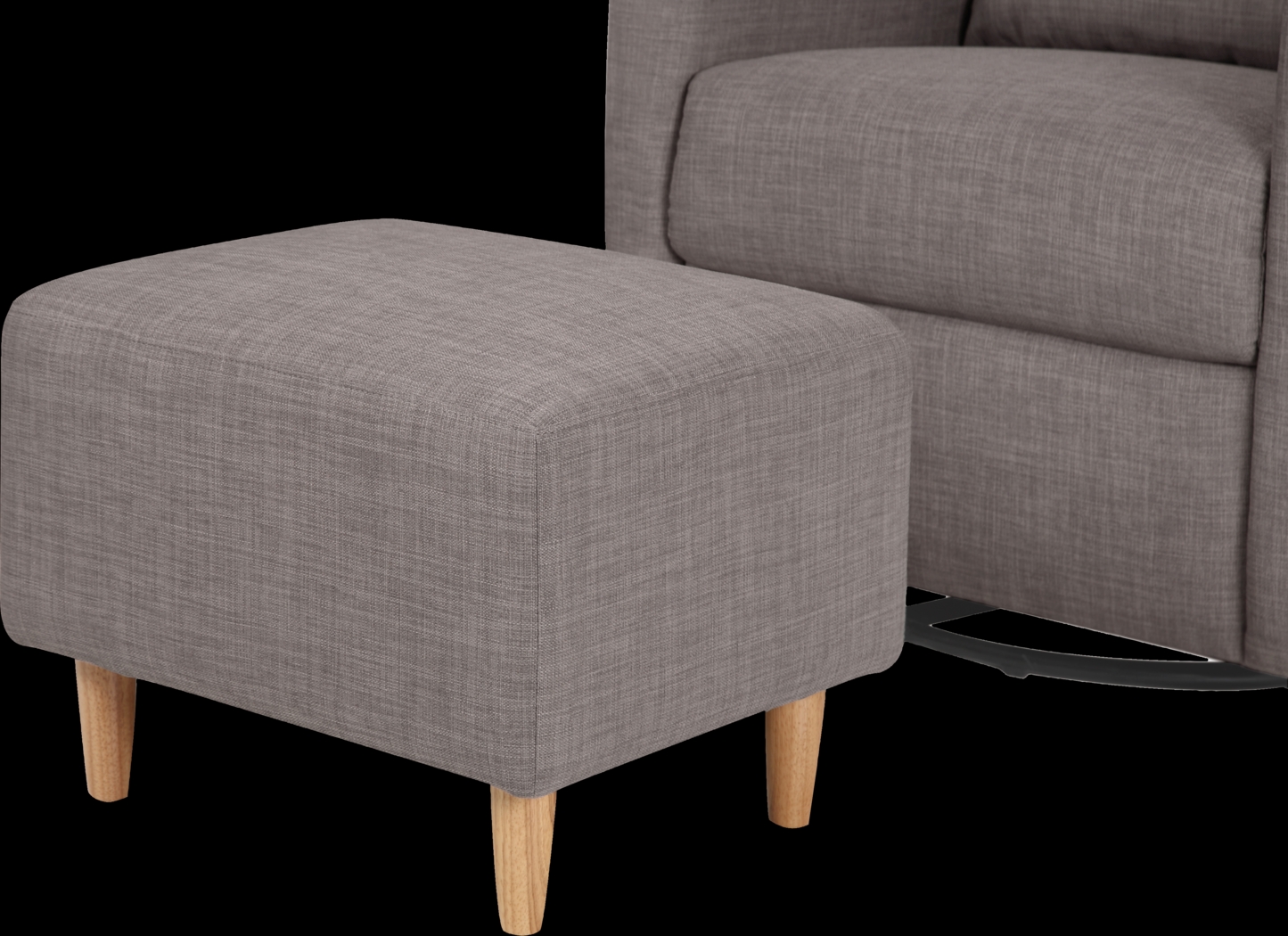 Nursery Sotto Serenade Gray Swivel Glider and Ottoman - Thumbnail - Image 5